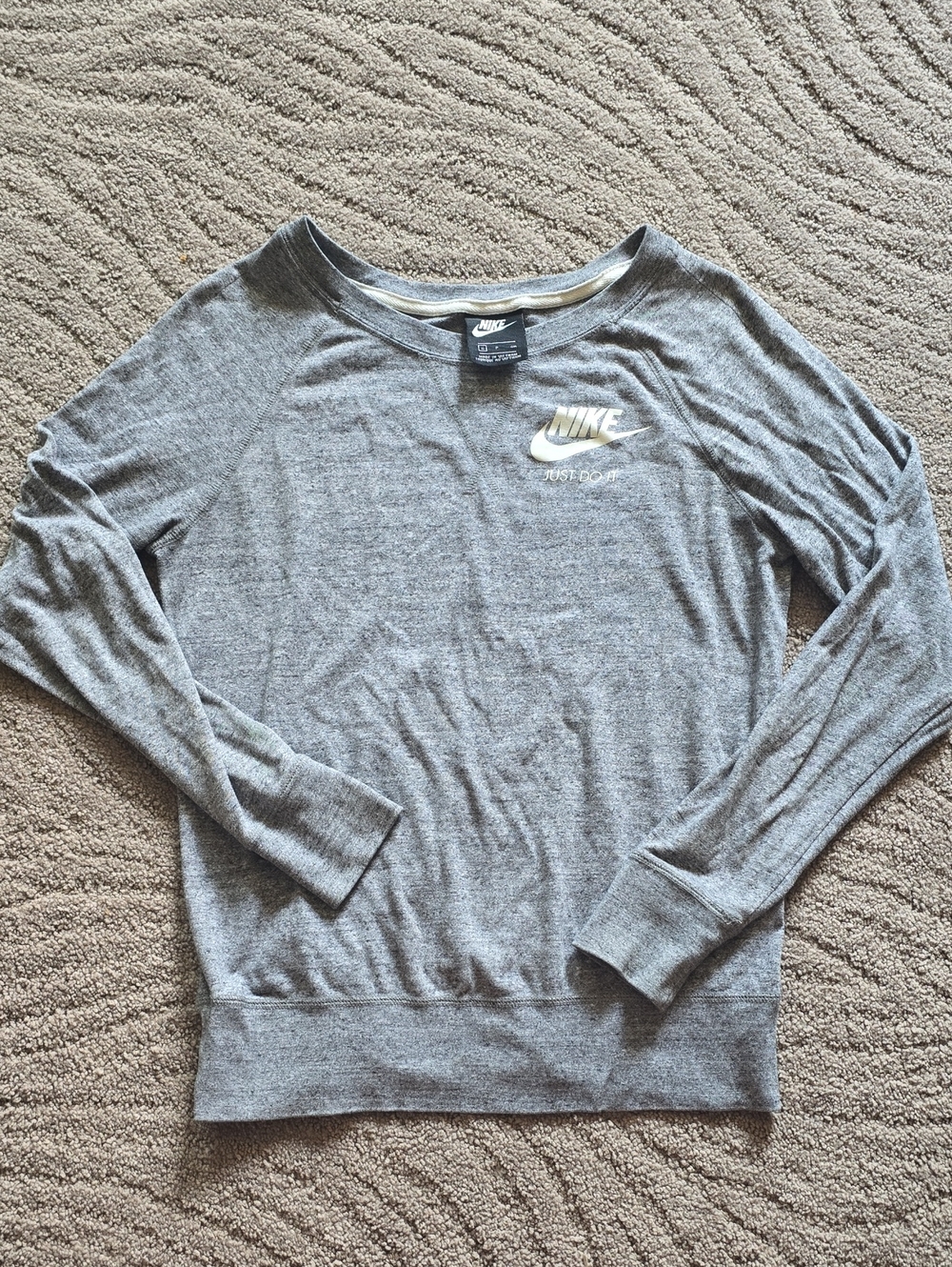 Nike Gray Crewneck Sweatshirt with White Swoosh
